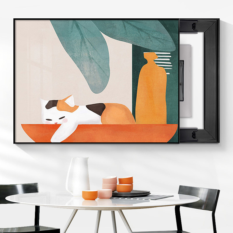 现代简约电表箱装饰画水果抽象素描D遮挡配电箱电源电闸总开关挂