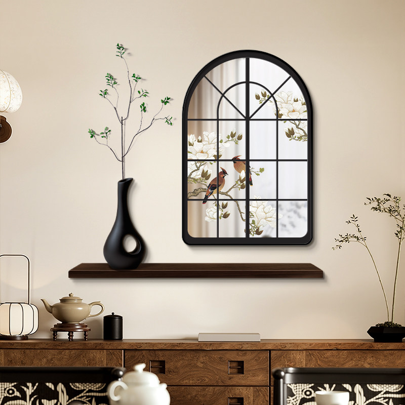 中古风客厅镜面装饰画法式复古玄关桌面摆画创意镜子小众艺术挂画