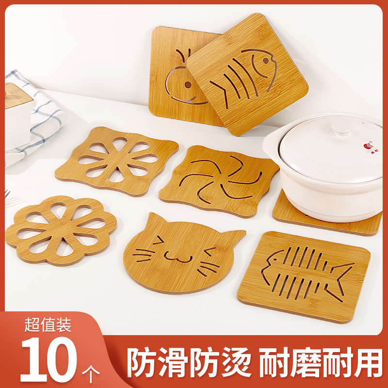 家用木质隔热垫餐桌厨房锅垫