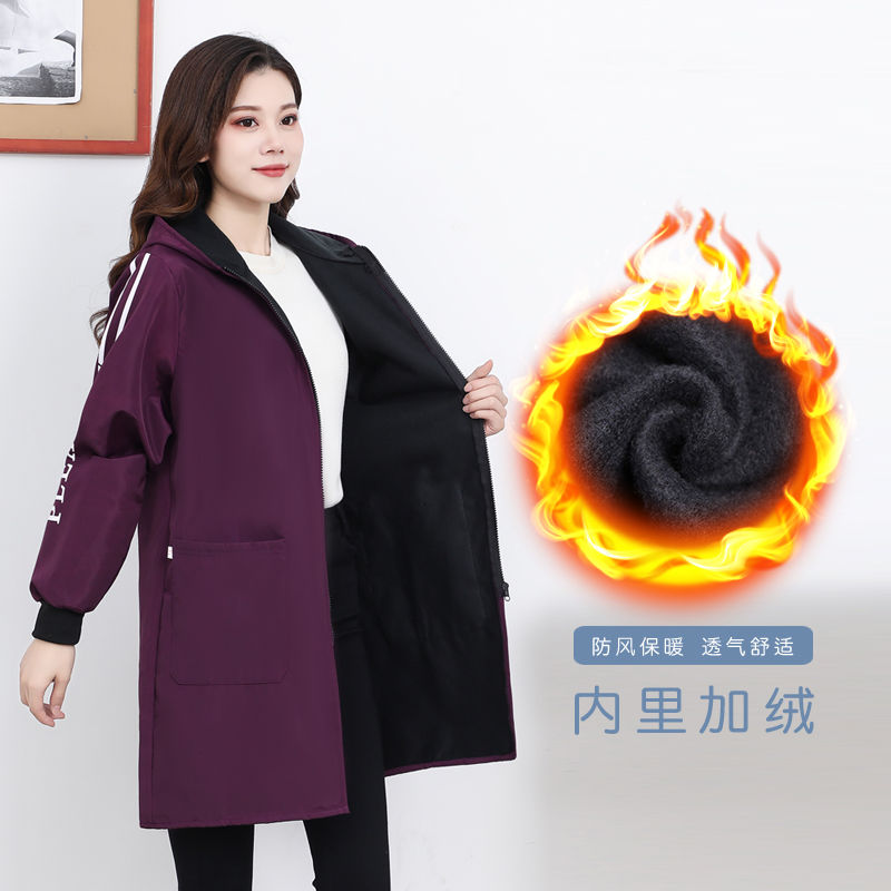 加绒罩衣防水加厚冬季工作服