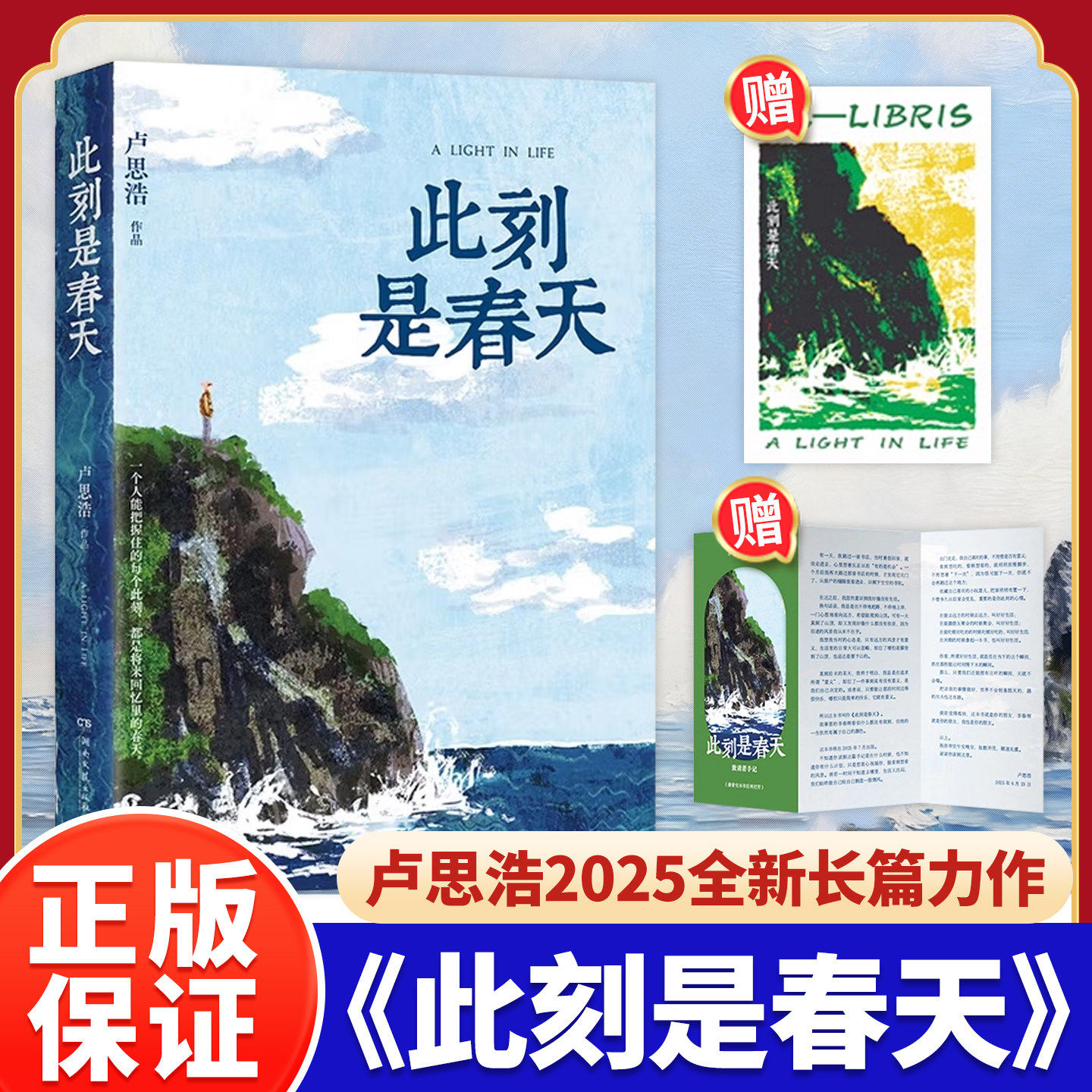 此刻是春天卢思浩正版2025重磅新书，献给每一个经历事与愿违的你随书附赠致读者手记折页+藏书票 愿有人陪你颠沛流离长篇治愈小说