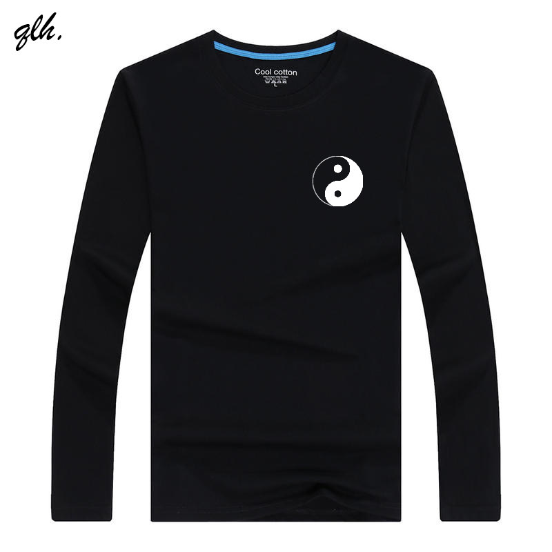 道家阴阳鱼太极衣服男女休闲夏装五行乾坤八卦长袖t恤圆领上衣棉