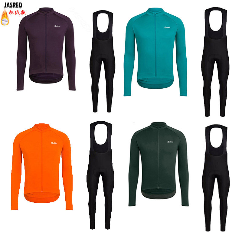 Raclche秋冬季抓绒骑行服长袖套装男女款公路自行车队版更大码