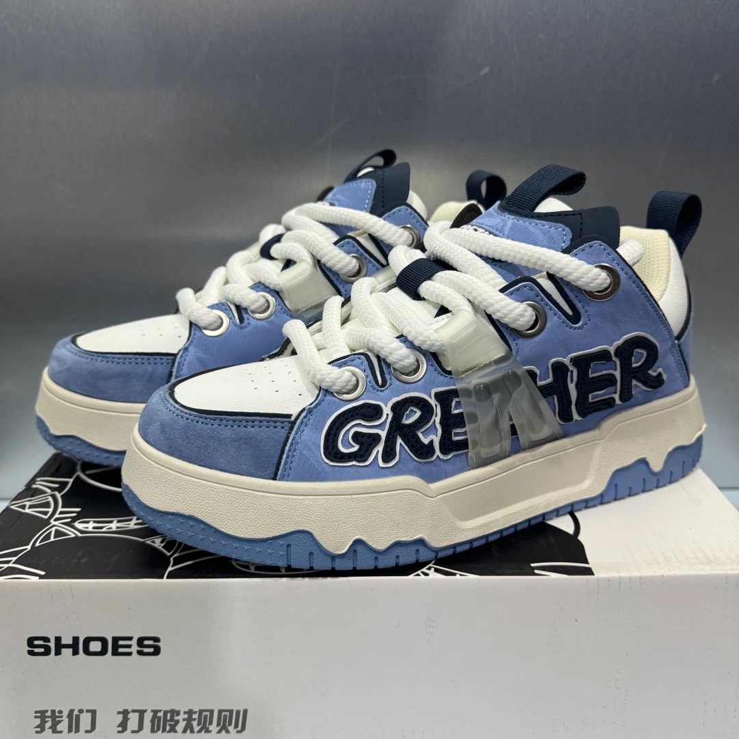 东仓-9100-GRE（北卡蓝）立体LOGO拼接设计时尚休闲板鞋