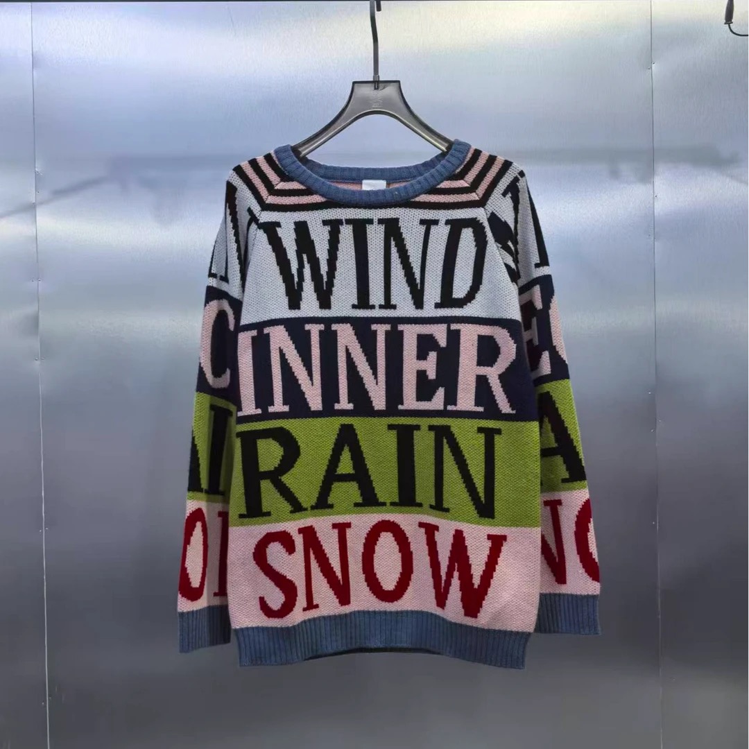 K04-92301-INN春秋季满印字母印花时尚圆领毛衣