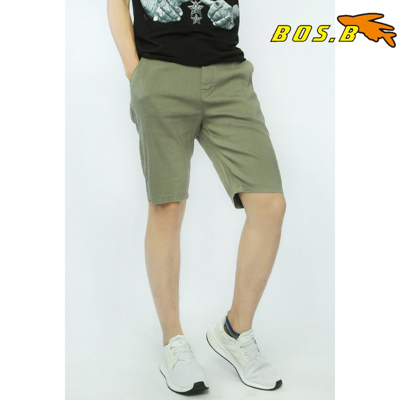 博世堡飞鱼休闲短裤男薄款军绿亚麻弹力宽松直筒五分裤中裤10018在类目 男装, 休闲裤中 - 来自Buy2taobao.com提供专业的淘宝代购服务