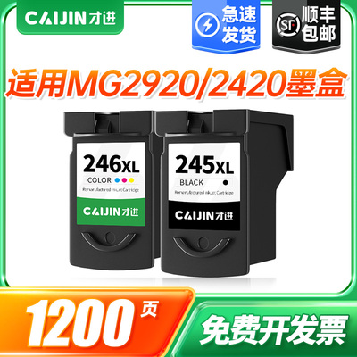 才进佳能PG-245墨盒MG2420 2520 2555 2920 2922 3020打印机MX490 492 TS202 302 3120 TR4520 Ip2820 CL-246