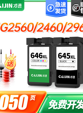 才进佳能PG-645墨盒黑彩色MG2460 2560 2960 2965 TS206 306 3160打印机原装墨水MX496 TR4560 iP2860 CL-646