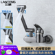 兰藤枪灰色入墙式 冷热厨房水槽阳台洗衣池万向机械臂可折叠水龙头