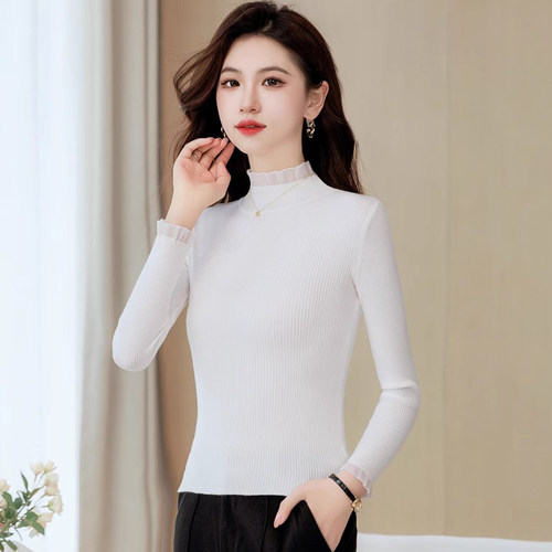 半高领短款毛衣女春季内搭小个子