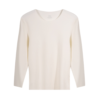 白色长袖加绒加厚大码保暖内衣