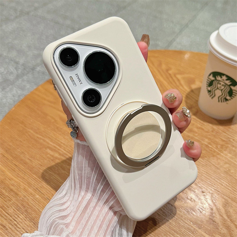 【进口液态硅胶】适用华为pura70手机壳新款P70ultra纯色带360旋转支架保护套p70por+简约创意小众情侣女外壳