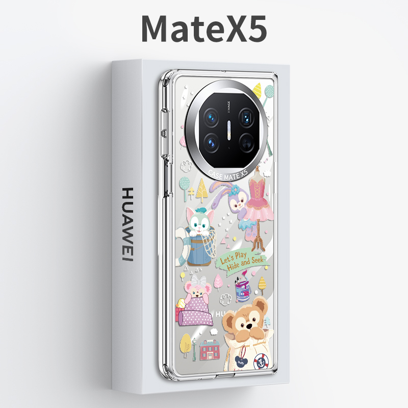 适用华为matex5手机壳折叠屏新款matex3典藏版简约保护套mate X5硅胶软壳超薄透明女网红潮牌x3可爱卡通浮雕