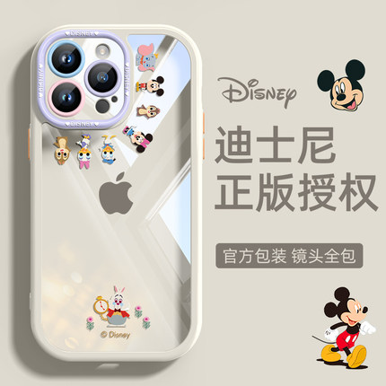适用苹果17promax手机壳新款iphone16pro奶油壳可爱卡通米奇简约15plus全包镜头透明简约防摔男14网红女潮套