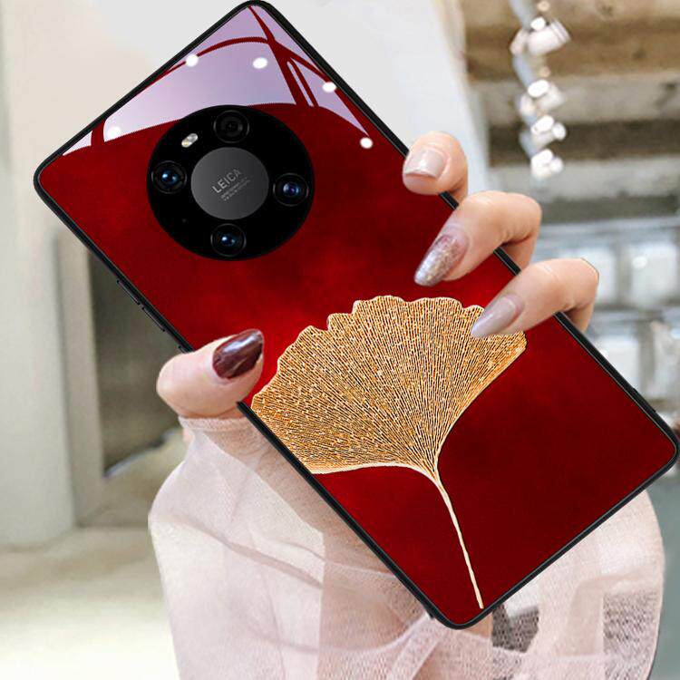 适用于华为mate70pro手机壳新款银杏60pro+创意个性网红Mate40Pro镜头全包防摔液态玻璃保护套硬壳新年十男女