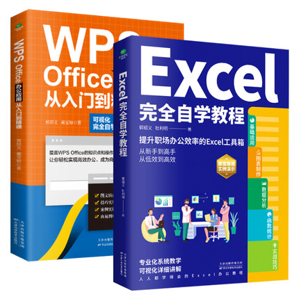 正版Excel完全自学教程WPS Office办公应用从入门到精通办公软件由浅入深系统学习表格制作函数教程初学者从入门到精通书籍