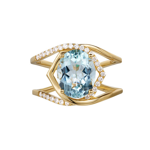 hivengi克拉18k黄金男女海蓝宝石