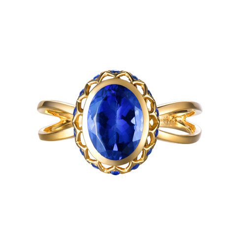 HIVENGI海梵纪18k天然坦桑石戒指