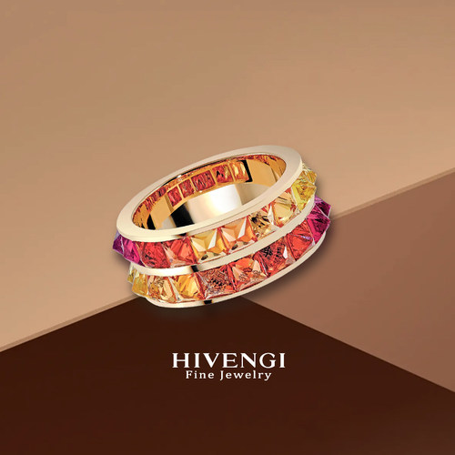 渐变蓝宝石戒指海梵纪