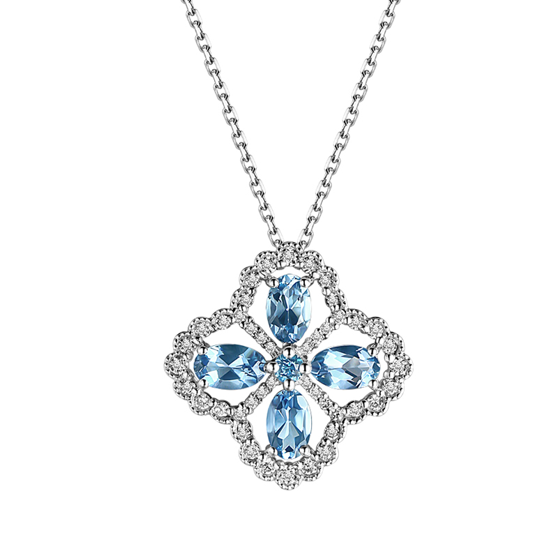 海梵纪珠宝天然5a项链18K白金