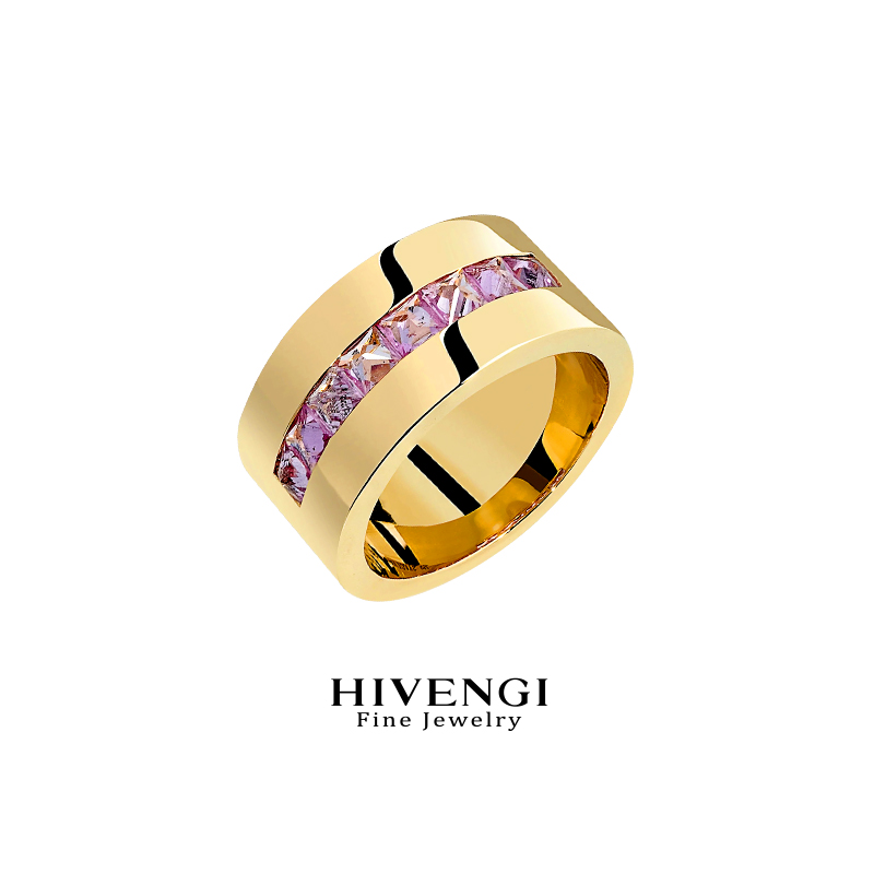 au750黄金渐变彩色宝石中性摩登