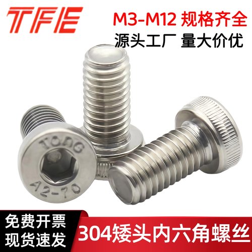 TFE304不锈钢内六角螺丝