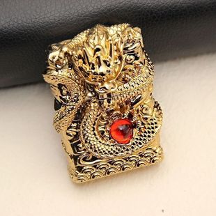 重型盔甲煤油打火机神龙头龙珠五面雕刻防风创意网红火机个礼品