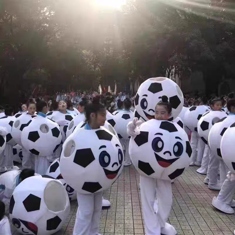 六一儿童表演服篮球足球排球造型服卡通人偶立体足球宝贝表演服