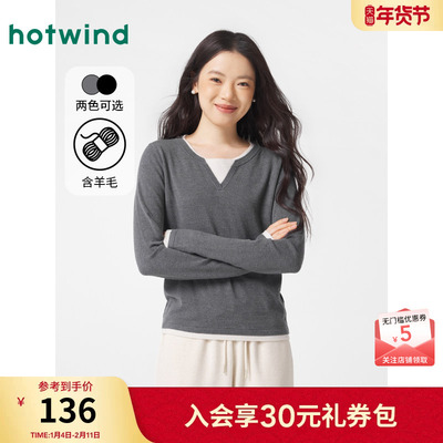 热风女装24冬毛针织衫新品5折起