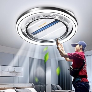 2023年新款卧室吸顶无叶风扇灯现代简约护眼主卧旗舰中山灯具组合
