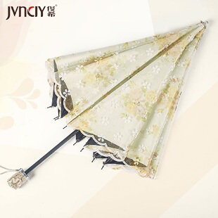 蕾丝遮阳伞女小巧可携式遮阳防晒抗UV双层折叠公主洋伞晴雨两用