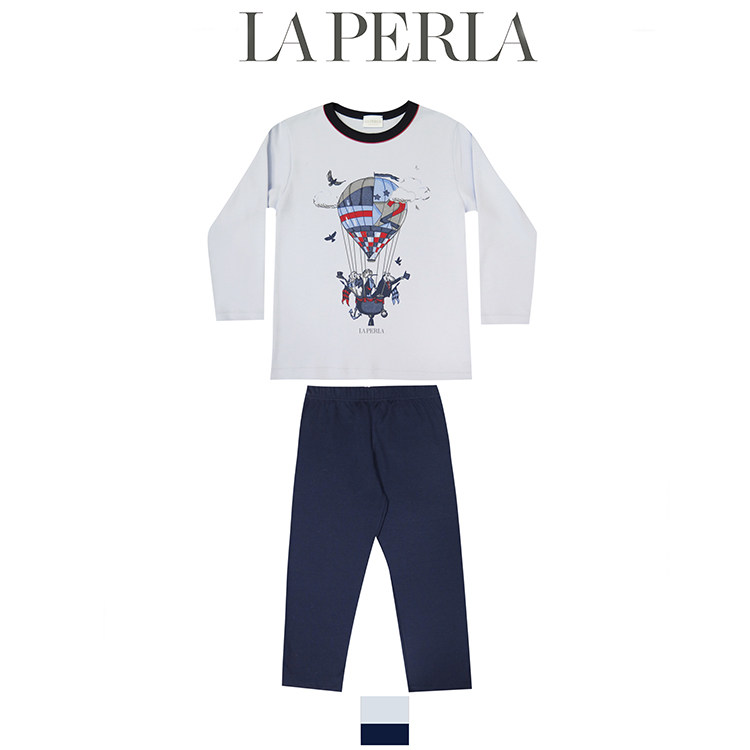 lenias LN家 LA PERLA20AW秋冬男童全棉居家睡衣套装两件