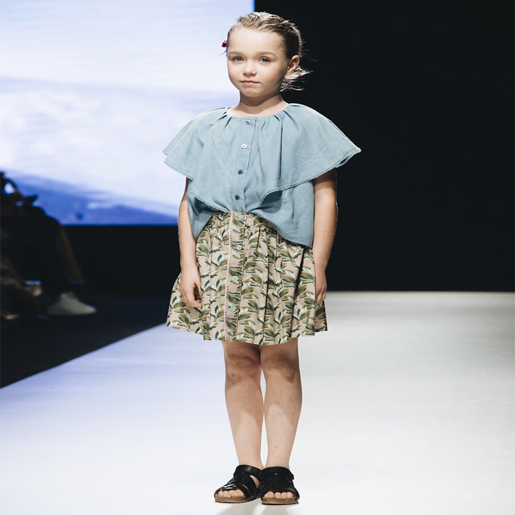 lenias LN家 paade mode 18SS春夏新女童 树叶田园风半裙