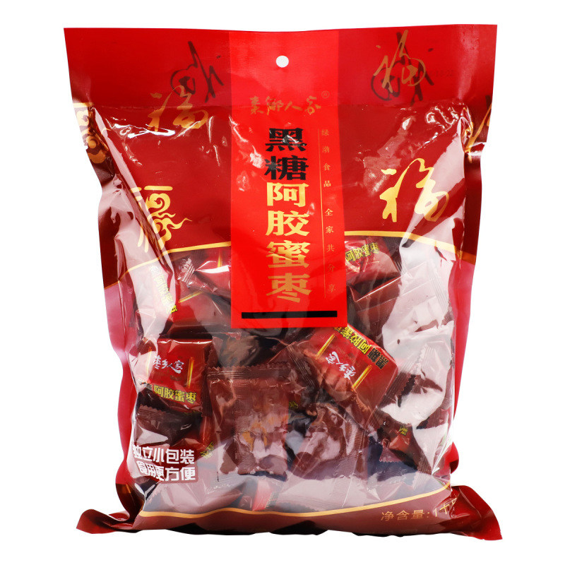 包邮】枣乡人家黑糖阿胶蜜枣1千克山东沾化蜜枣1000g