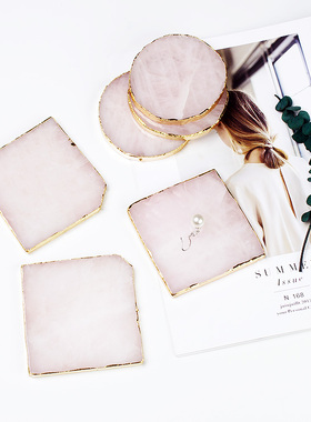 天然粉水晶耳环装饰摆件