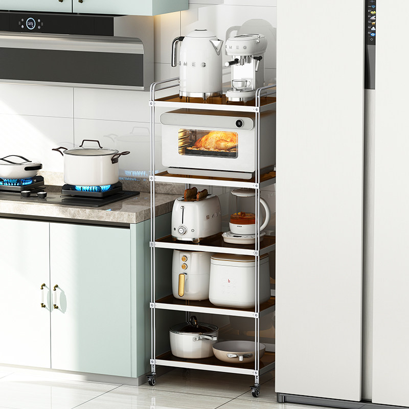 新款厨房置物架落地钢化玻璃