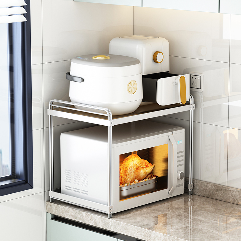 钢化玻璃台面微波炉置物架