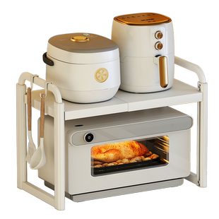 厨房微波炉置物架台面可伸缩多功能家用焗炉烤箱电饭锅架子收纳柜