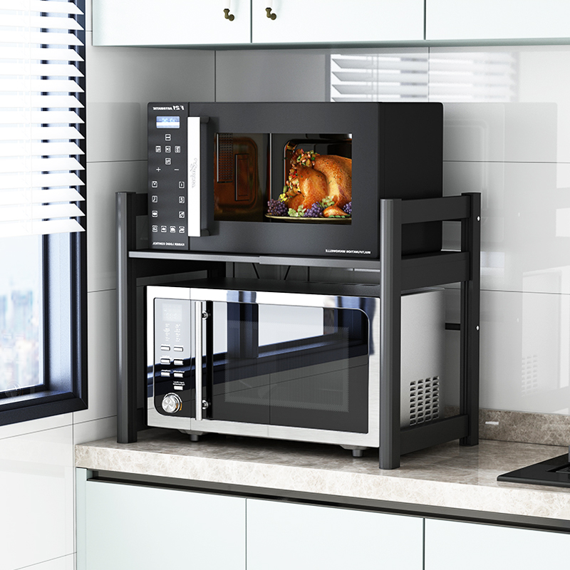 厨房置物架微波炉烤箱橱柜收纳