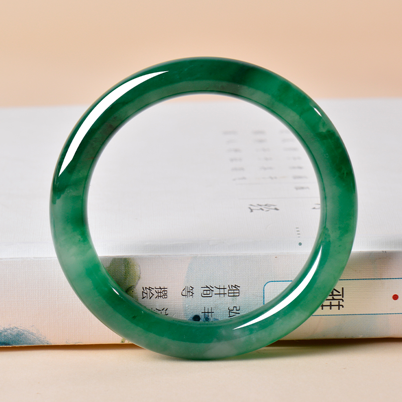 凤飞凰非洲翠独龙玉冰糯阳绿手镯