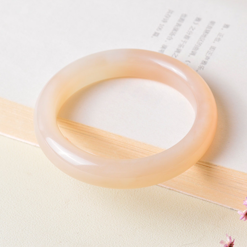 凤飞凰59.6mm和田玉藕粉手镯细腻油润玉石镯子少女款送女朋友礼物,珠宝/钻石/翡翠,手饰,淘宝优惠券,粉丝福利购,淘宝优惠卷