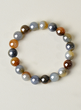 凤飞凰和田玉楼兰三色佛珠手串