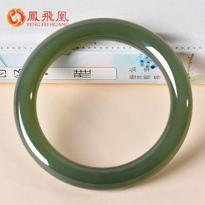 湖水绿手镯女款玉镯圈口55.4mm