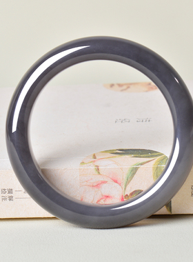 凤飞凰和田玉深烟紫手镯妈妈款