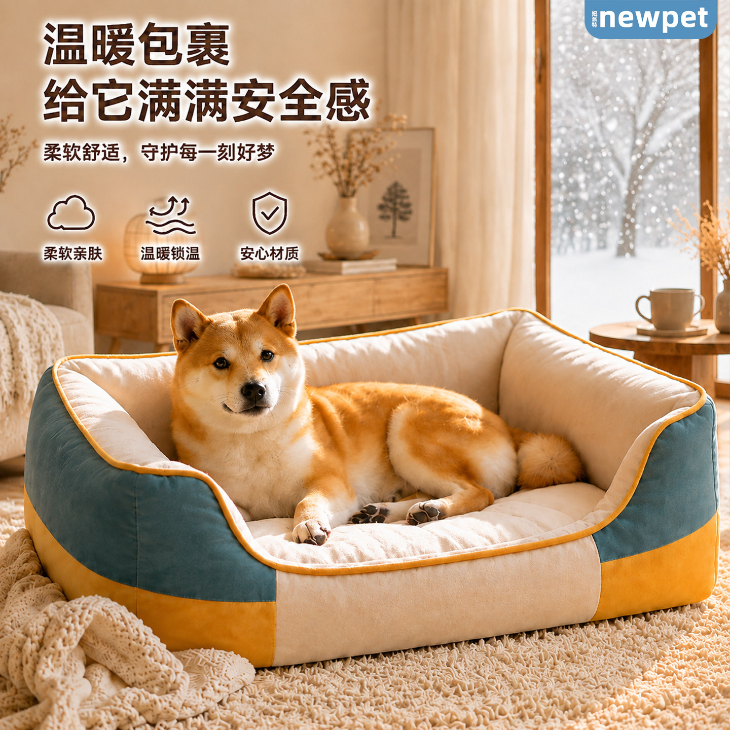 妞派特多巴胺风格撞色狗狗沙发