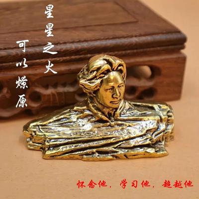 纯铜毛主席铜像橘子洲头主席青年雕像工艺品办公室桌面摆件