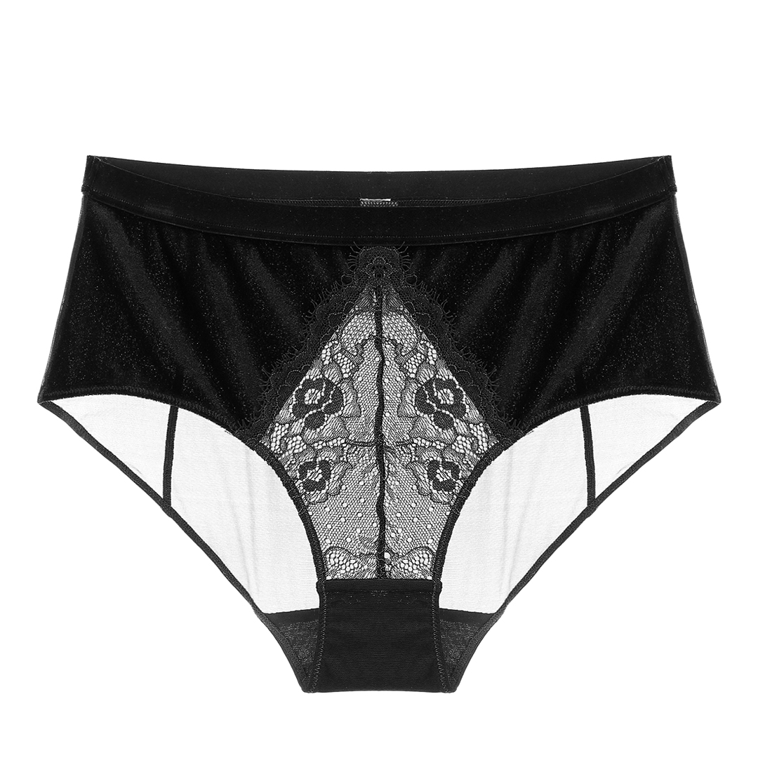 女人的秘密欧美蕾丝高腰黑色内裤