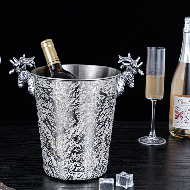 304不銹鋼復古刻花冰酒桶