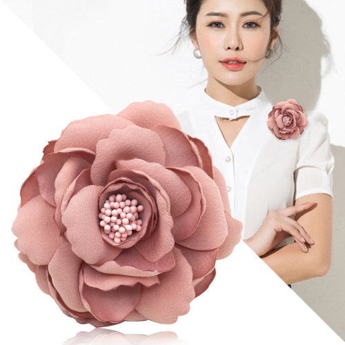 韩国气质布艺仿真花朵女大气开衫