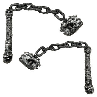 鬼头流星锤子道具骷髅头带链条鬼屋装饰整蛊密室仿真恐怖挂件装饰